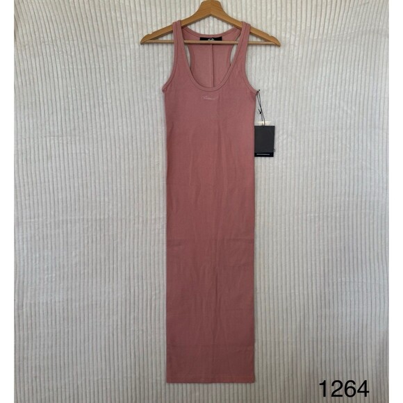 NWT Civil Regime No Tomorrow Dress Womens Dusty Rose Racerback Maxi Bodycon Sz S - Picture 1 of 14